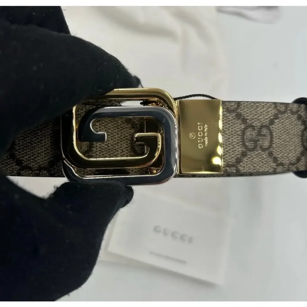 Men's Gucci GG Supreme belt with interlocking G buckle size 115 cm/46 inches